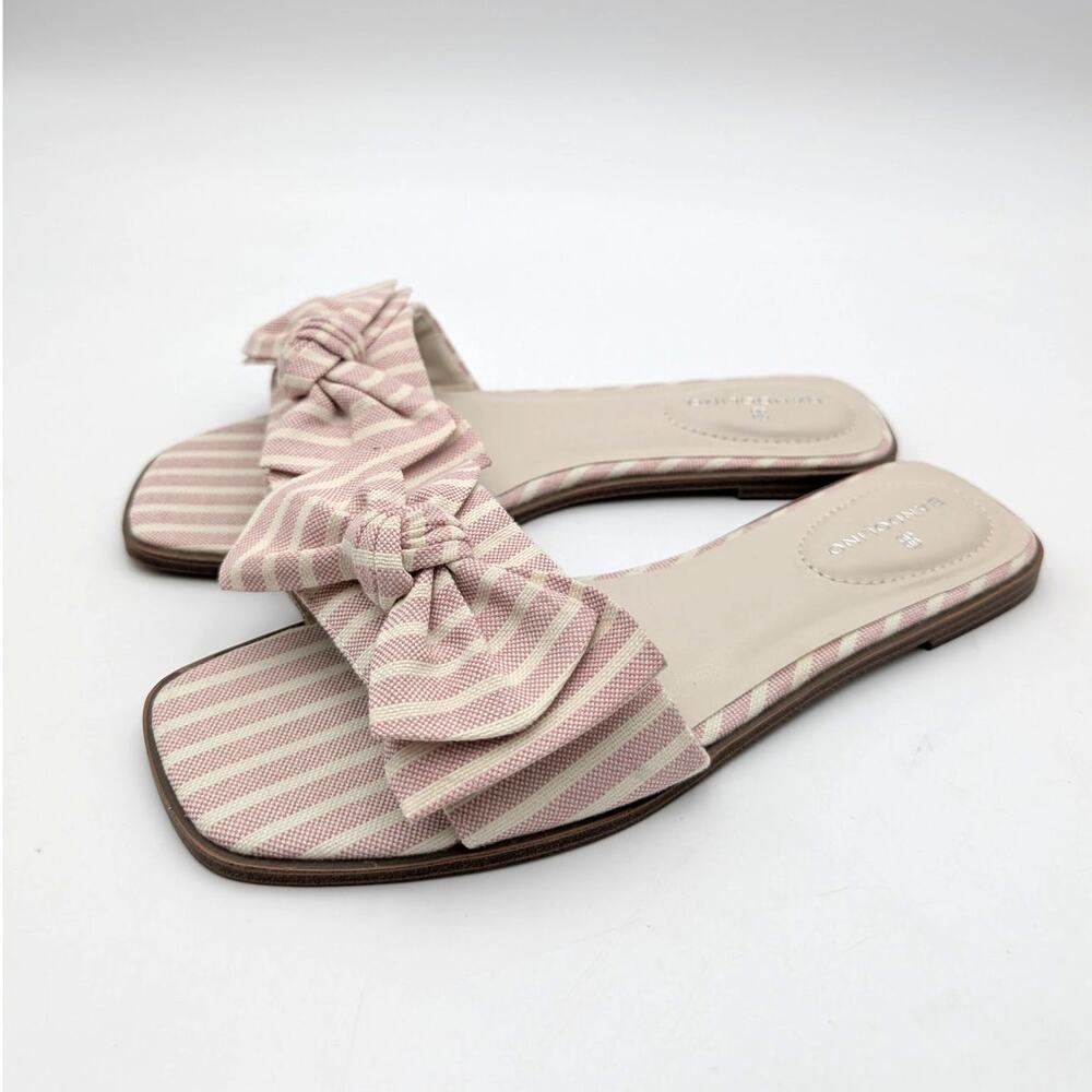 Bandolino Violeta Slide Sandals Women's Light Pink Stripe Size US8M EU38